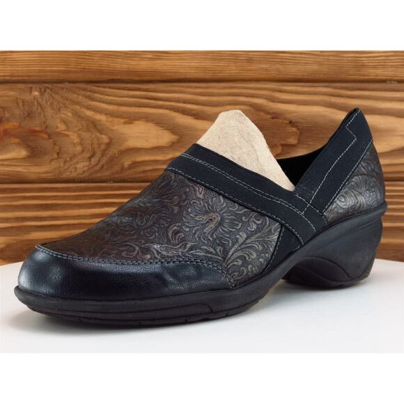 White Mountain Size 8.5 Clog Black Synthetic Medium Happy Slip On Women - Picture 1 of 11